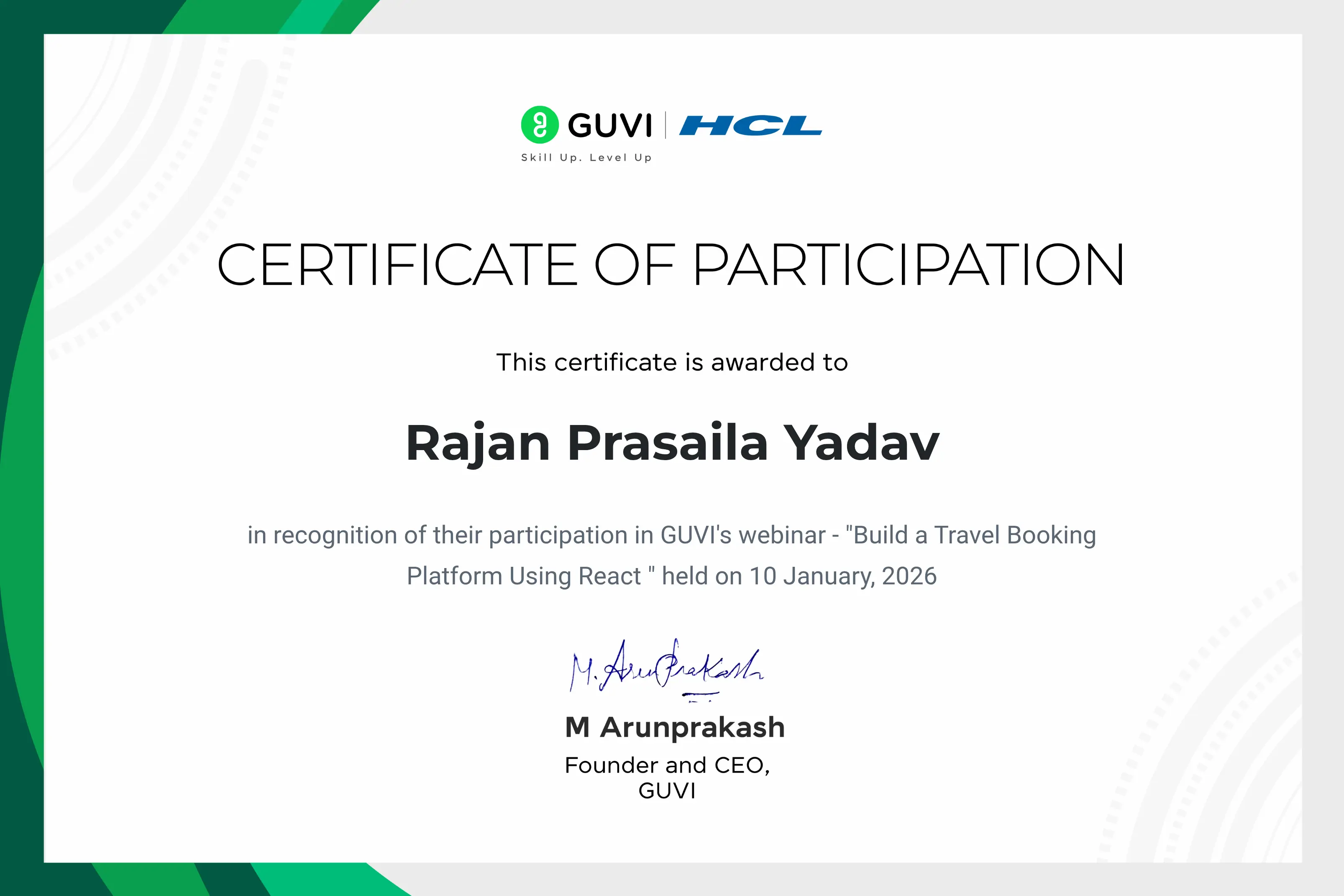 HCL GUVI Certification